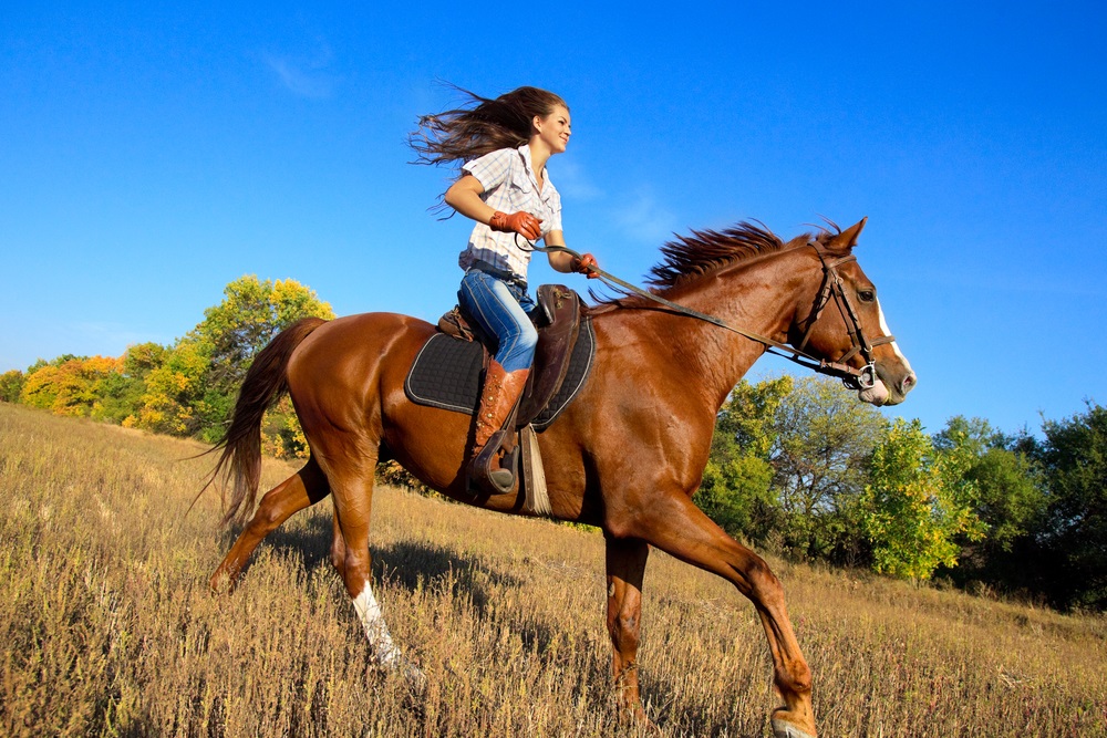 Woman riding horse