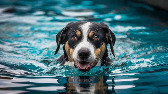 Dog swimming
